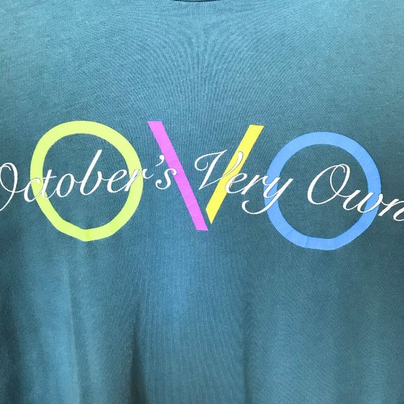 OVO Drake Teal Multicolor Logo Long Sleeve Shirt - Picture 3 of 5